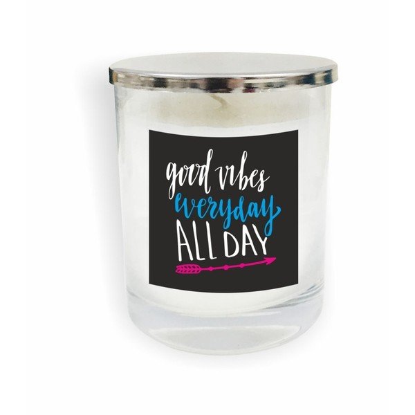 Bílá svíčka North Carolina Scandinavian Home Decors Motto Glass Candle V15