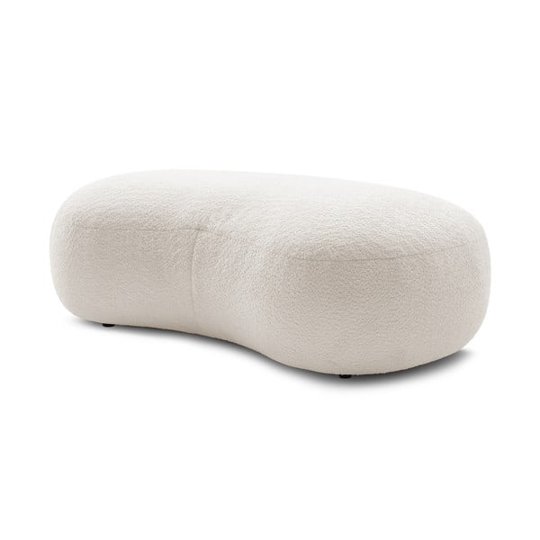 Pouf in tessuto bouclé bianco Saint-Germain - Bobochic Paris-image-3