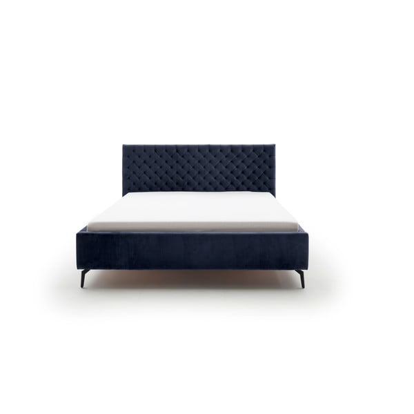 Letto matrimoniale imbottito blu scuro con contenitore con rete inclusa 180x200 cm La Maison – Meise Möbel-image-2