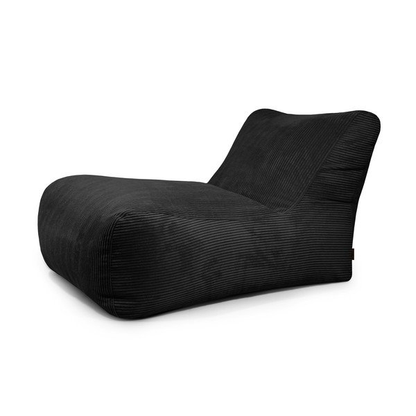 Puof a sacco nero con rivestimento in velluto a coste Lounge 100 – SLOWDOWN