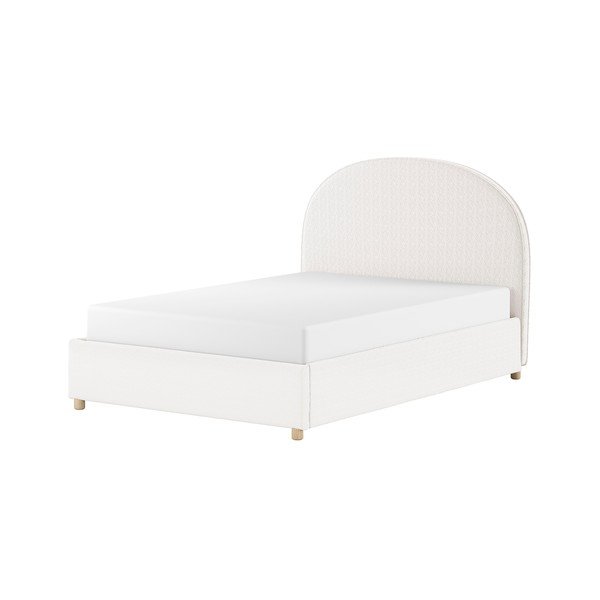 Letto matrimoniale imbottito bianco con contenitore con rete inclusa 140x200 cm Moon – Vipack