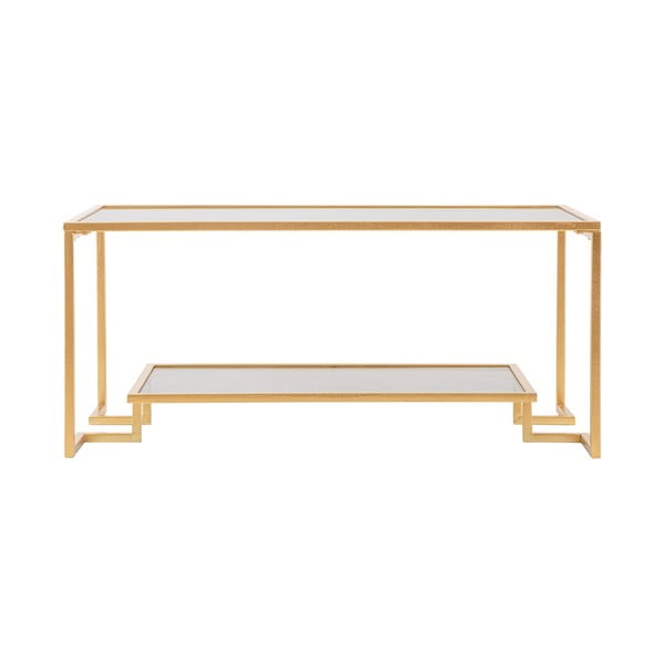 Tavolino con piano in vetro oro 50x90 cm Level - Mauro Ferretti