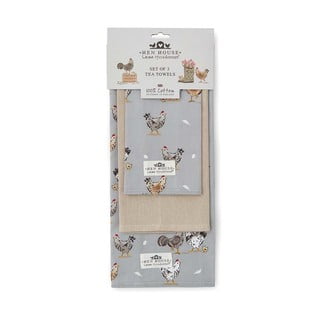 BW&HM Strofinacci Cucina Cotone Strofinacci da cucina Super Assorbente 33 x 74cm Set di 4 Grigio