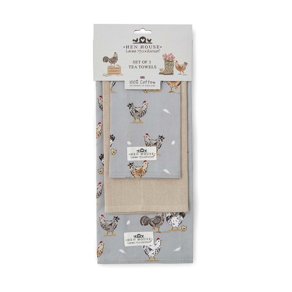 Set di strofinacci in cotone 3 pz 45x65 cm Hen House – Cooksmart ®