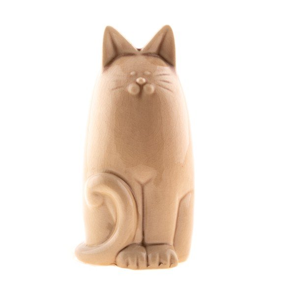 Hnědá keramická kasička Dakls Cat, výška 19,5 cm