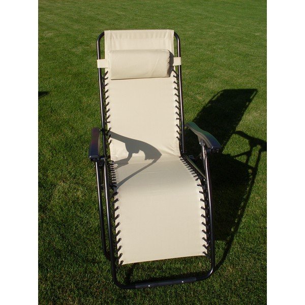 Sedia da giardino in metallo nero e beige Oxford - Rojaplast-image-1
