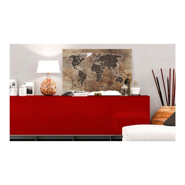 Bimago Mappamondo da parete , 120 x 80 cm Wooden Mosaic - Artgeist-image-1