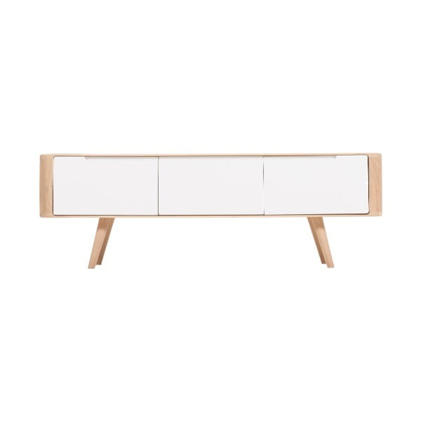 Tavolo TV in legno di quercia , 135 x 42 x 45 cm Ena - Gazzda