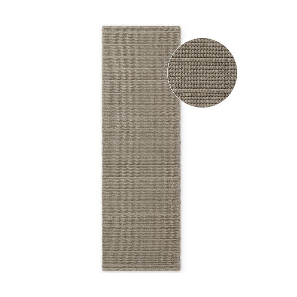 Passatoia grigia in lana tessuta a mano 80x250 cm Camden Parker – Ted Baker