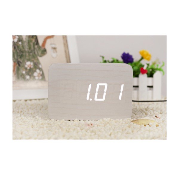Sveglia bianca con display a LED bianco Brick Click Clock - Gingko-image-2