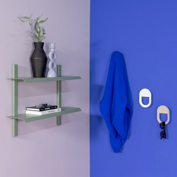 Mensola verde polveroso in metallo con ripiani multipli 60 cm Hola – Spinder Design-image-4