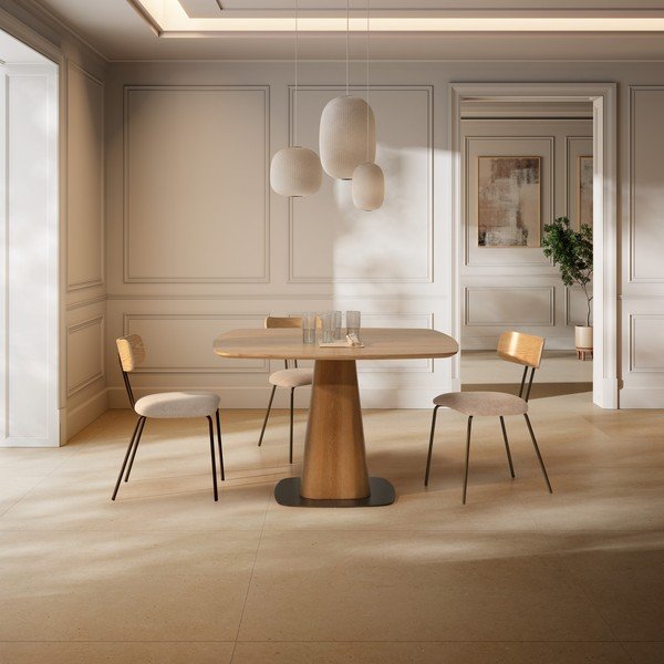 Tavolo da pranzo con effetto rovere 120x120 cm Etel – MOME-image-1