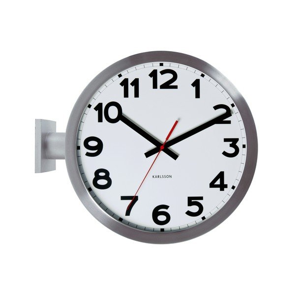 Bílé hodiny Present Time Double Sided