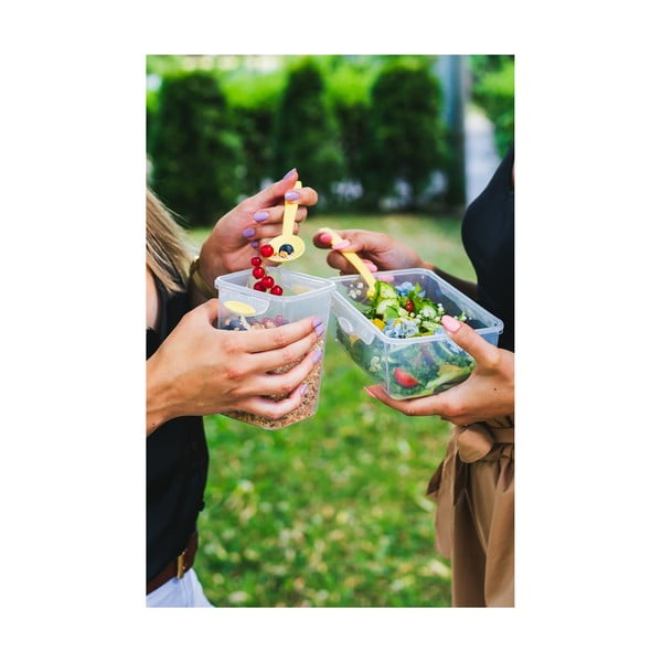 Cestino verde per pranzo e merenda con posate, , 650ml+230m Push&Push - Vialli Design-image-3