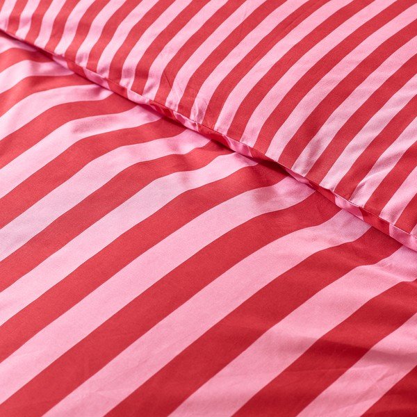 Set copripiumino e federa rosso/rosa per letto singolo 135x200 cm Stripe Tease – Sassy B-image-3