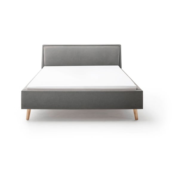 Letto matrimoniale imbottito grigio chiaro rete non inclusa 160x200 cm Frieda – Meise Möbel-image-2