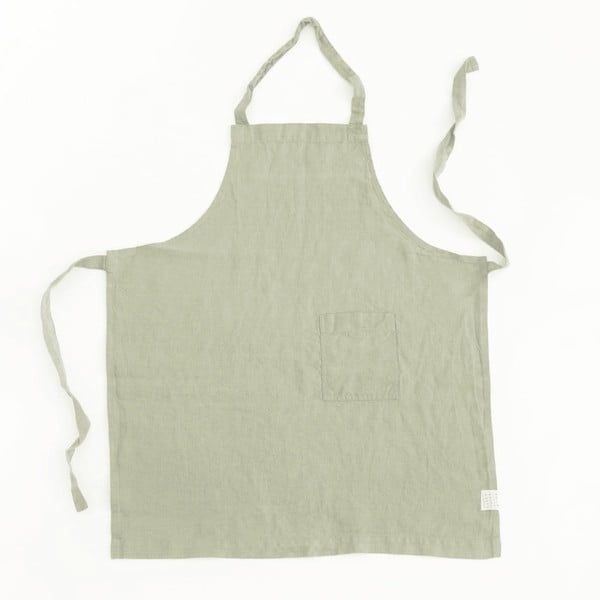 Grembiule da bambino in lino verde, 67 x 57 cm Sage - Linen Tales