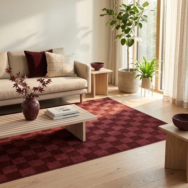 Tappeto bordeaux 160x230 cm Mosaic - ESTE-image-1