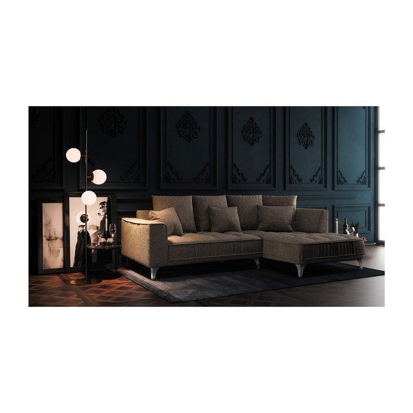 Divano angolare beige scuro Devichy , angolo destro, 256 cm Chloe - devichy-image-3