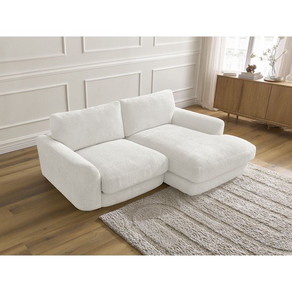 Divano angolare bianco (con penisola a destra/con chaise lounge) con rivestimento in ciniglia Leonore – Bobochic Paris-image-3