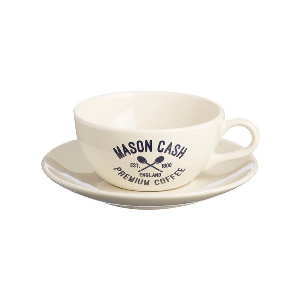 Tazza bianca con piattino Varsity Cappuccino - Mason Cash