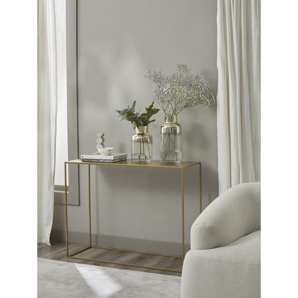 Vaso in vetro fatto a mano color oro Uma - Westwing Collection-image-2