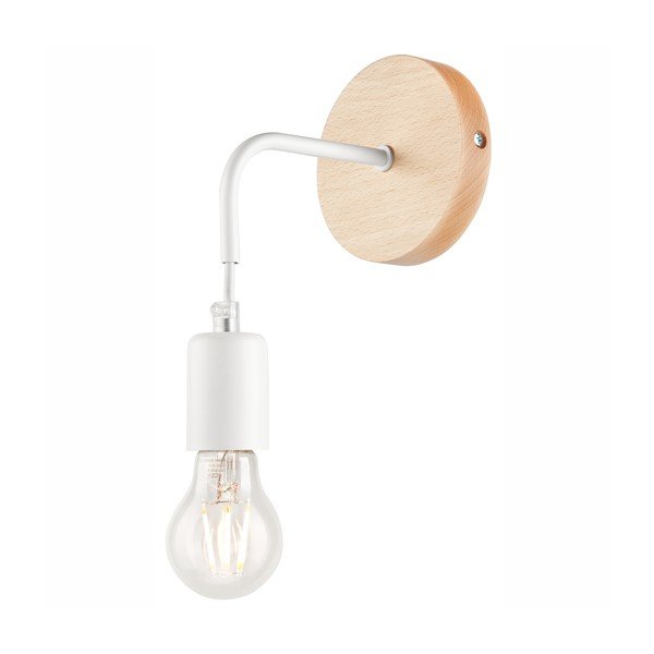 Lampada da parete bianca/di colore naturale Orazio – LAMKUR