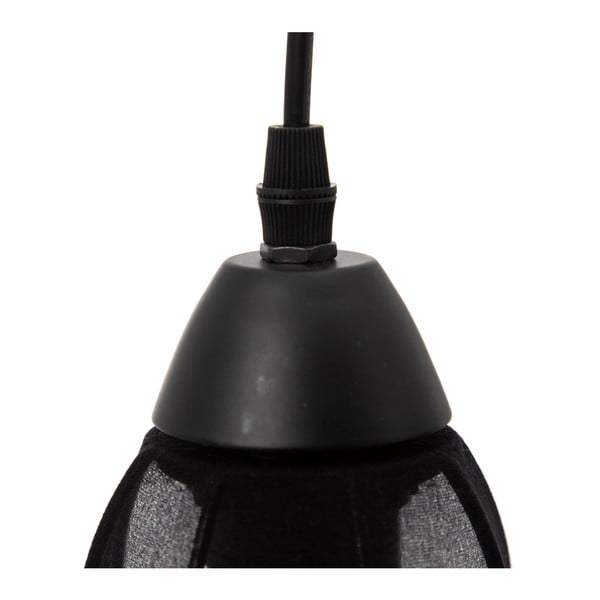 Lampadario nero con paralume in tessuto ø 40 cm - Ixia-image-3