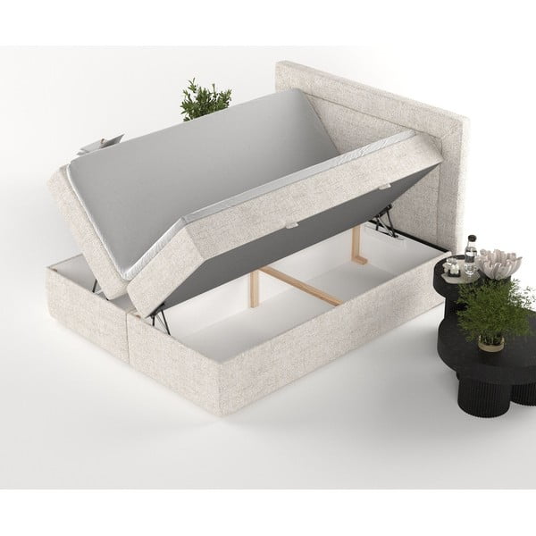 Letto boxspring crema con contenitore 160x200 cm Imagine - Maison de Rêve-image-3