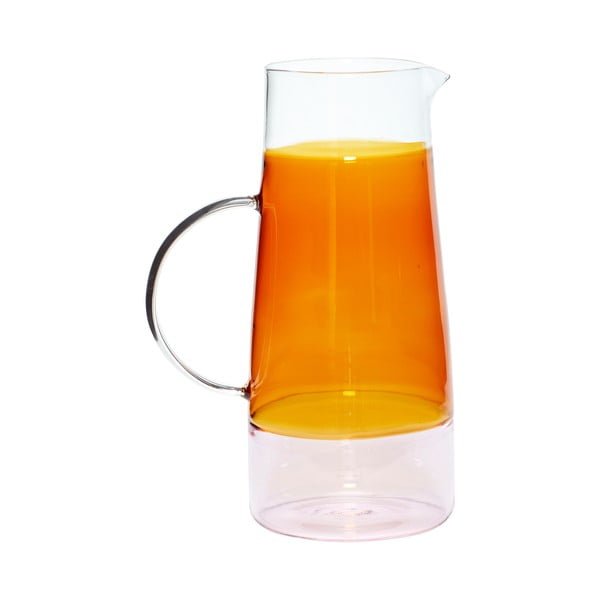 Caraffa arancione in vetro Lemonade - Hübsch