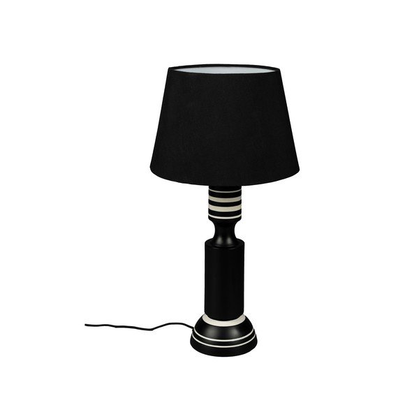 Lampada da tavolo nera con paralume in tessuto (altezza totale 60 cm) Virgil – Dutchbone