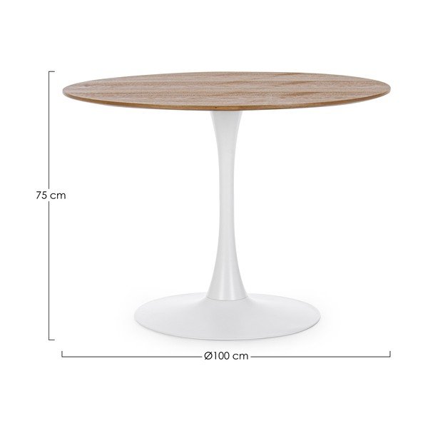 Tavolo da pranzo rotondo ø 100 cm Bloom – Bizzotto-image-2