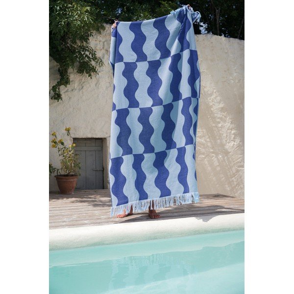 Telo mare blu in cotone 100x160 cm Nugo – noo.ma-image-1
