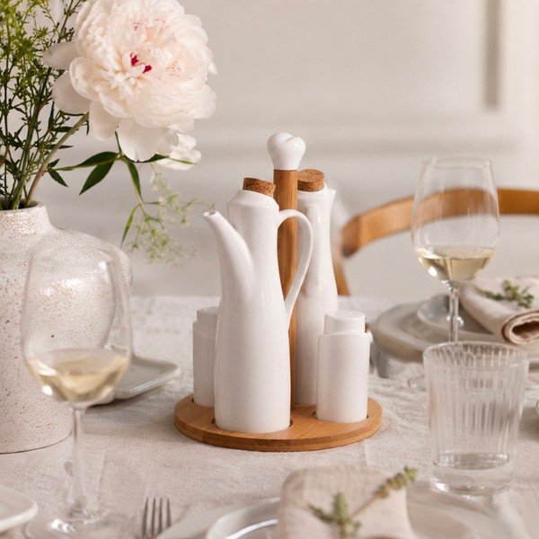 Set di condimento in porcellana Whiteline - Orion-image-1