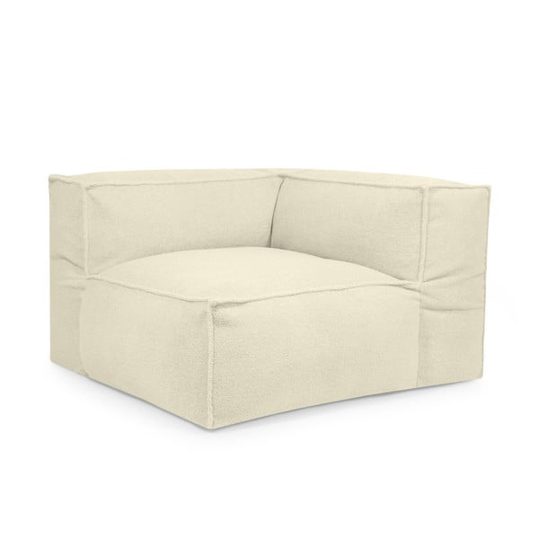 Puof a sacco color crema con rivestimento in bouclé Mass Corner 125 Right – SLOWDOWN-image-1