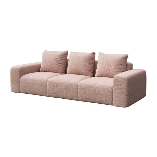 Divano rosa rivestito in bouclé 287 cm Monce – Rodier-image-2