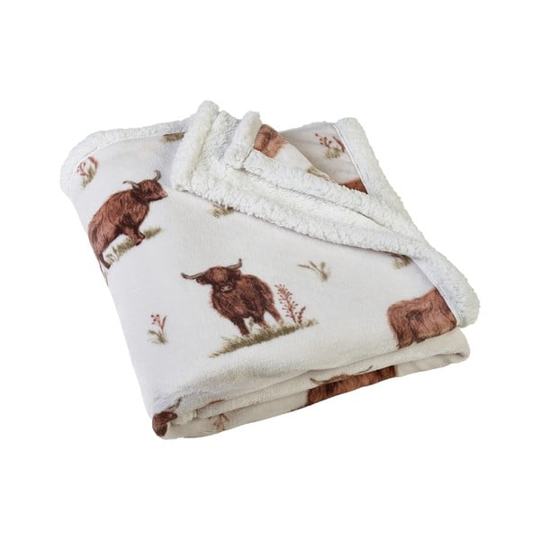Coperta marrone e beige in micropile 130x170 cm Angus Highland Cow – Catherine Lansfield