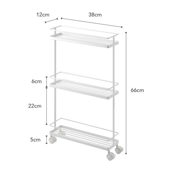 Carrello portaoggetti bianco in metallo 38x66 cm Tower – YAMAZAKI-image-2