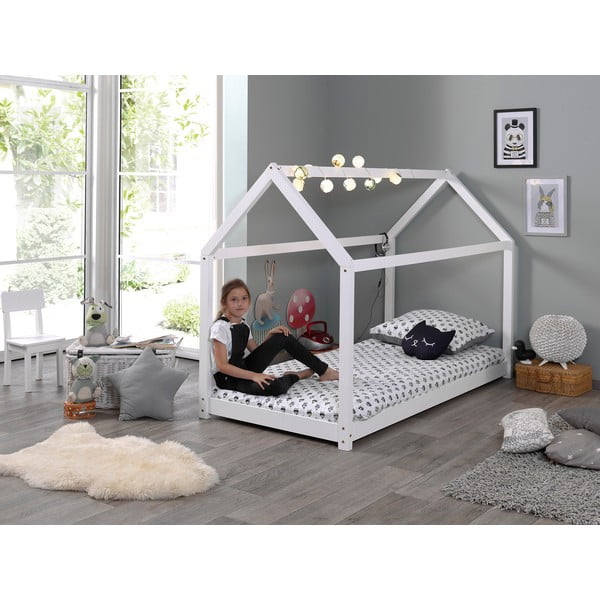 Letto bianco per bambini, 90 x 200 cm Cabane - Vipack-image-1
