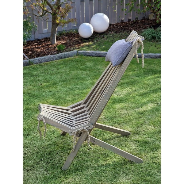 Sedia da giardino in legno grigio Falun - Garden Pleasure-image-2
