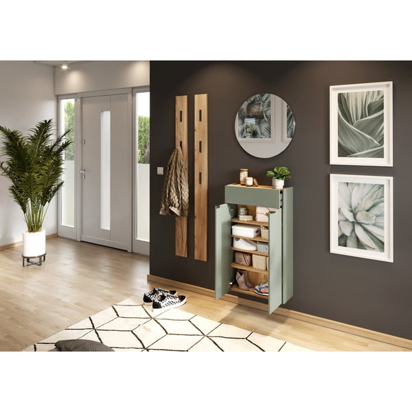 Appendiabiti da parete in legno di quercia in colore naturale Ameca - Germania-image-3