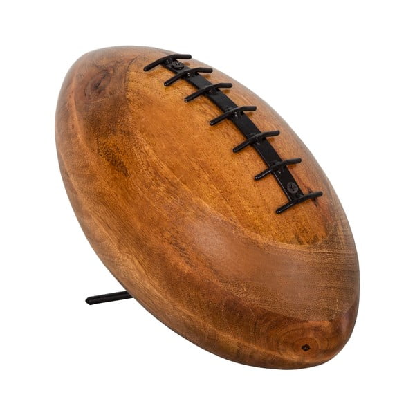 Decorazione in legno di mango a forma di palla da rugby Rugby, 28 x 24 cm - Antic Line