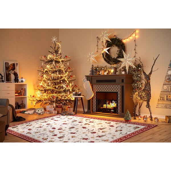 Tappeto rosso natalizio in cotone 160x230 cm Toy's Delight Red Christmas - Villeroy&Boch-image-1