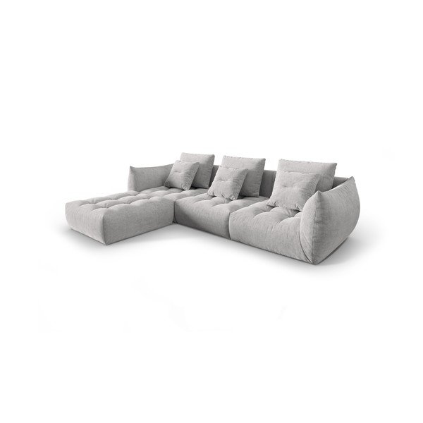 Divano angolare grigio chiaro (angolo variabile) Bloom - Micadoni Home-image-2