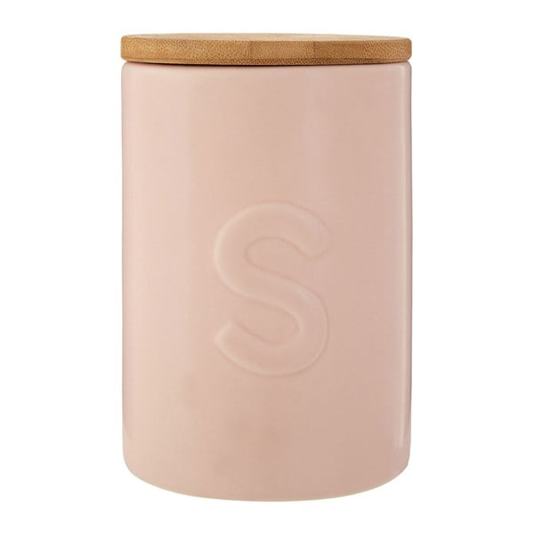 Barattolo di zucchero rosa con coperchio in bambù Fenwick - Premier Housewares