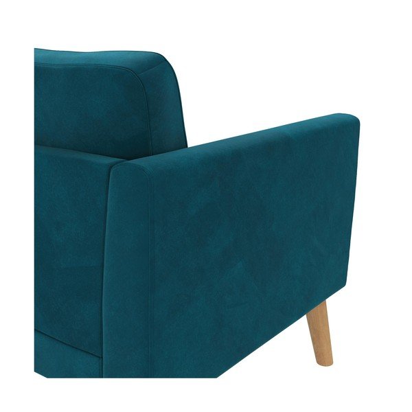 Divano blu con rivestimento in velluto 192 cm Gloria – Støraa-image-3