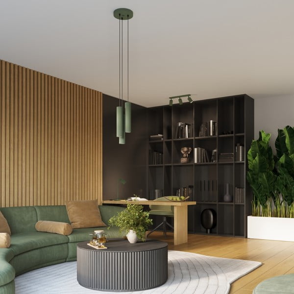 Lampadario verde ø 19,5 cm Gleam – Sollux-image-1