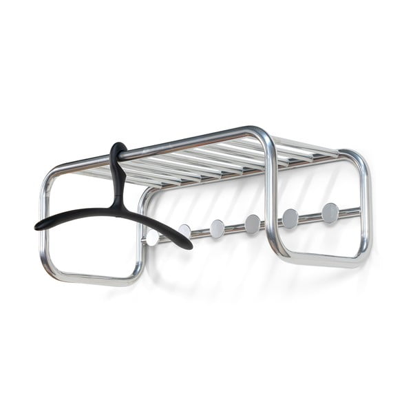 Attaccapanni da parete argentato in metallo con scaffale 72 cm Retro – Spinder Design-image-3