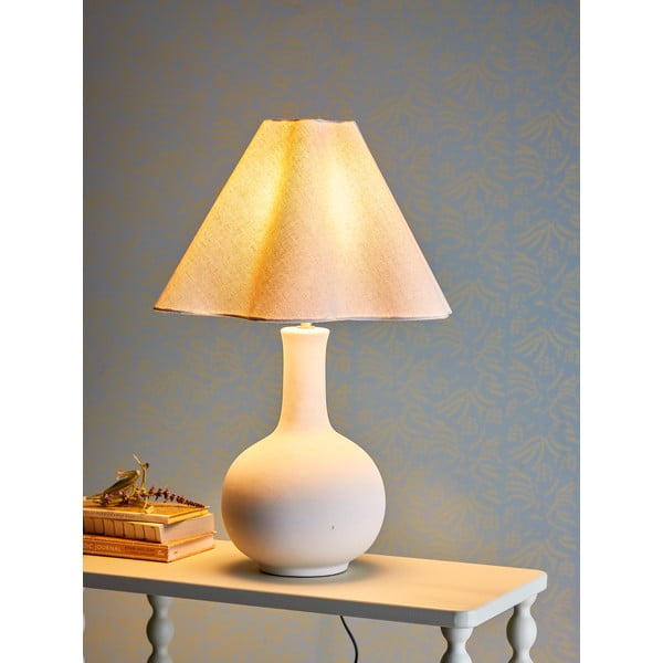 Lampada da tavolo color crema con paralume in tessuto (altezza totale 60 cm) Heide – Bloomingville-image-2