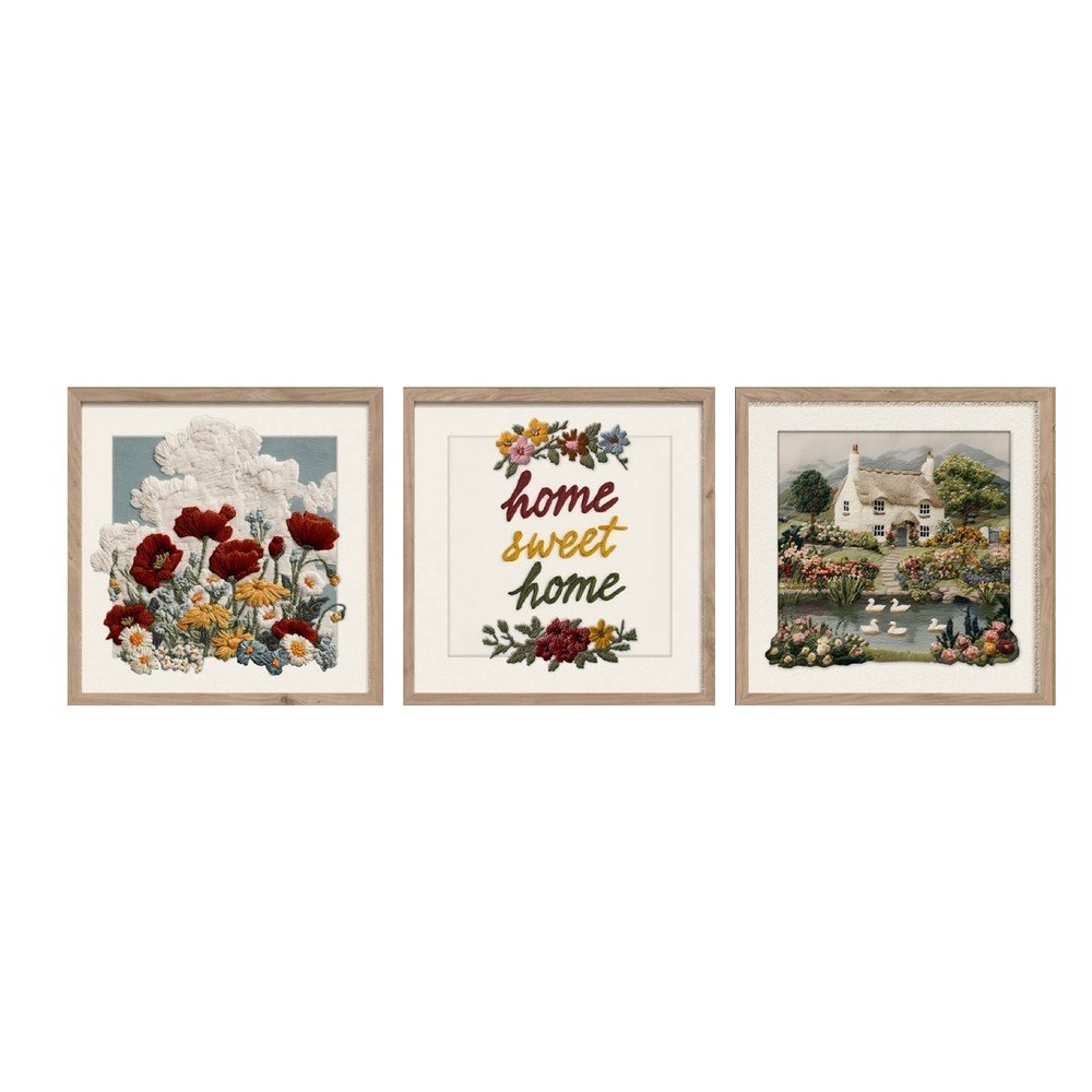 Set di dipinti 3 pz 30x30 cm Sweet Home – Styler | Quadri